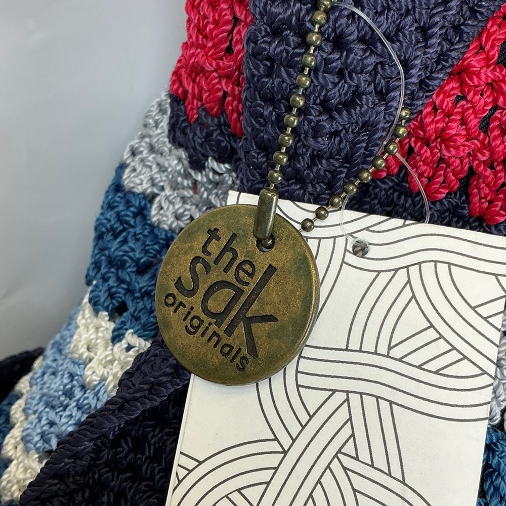 The Sak Amberly Navy and Red Crochet Shoulder Bag - Picture 6 of 12